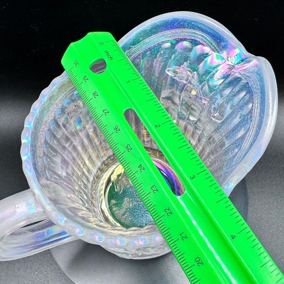 Imperial Glass Iridescent Rose Carnival Glass Creamer Pitcher Clear Opalescent - Picture 7 of 9